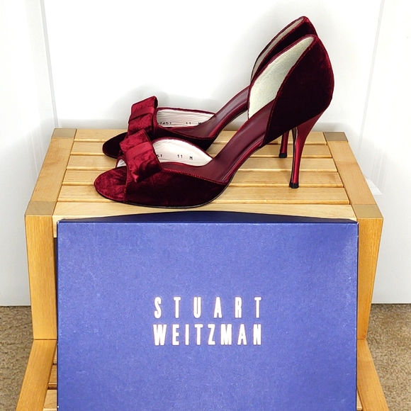 👠Stuart Weitzman 👠ruby red stiletto heels 11M 👠👠👠 - Picture 1 of 9